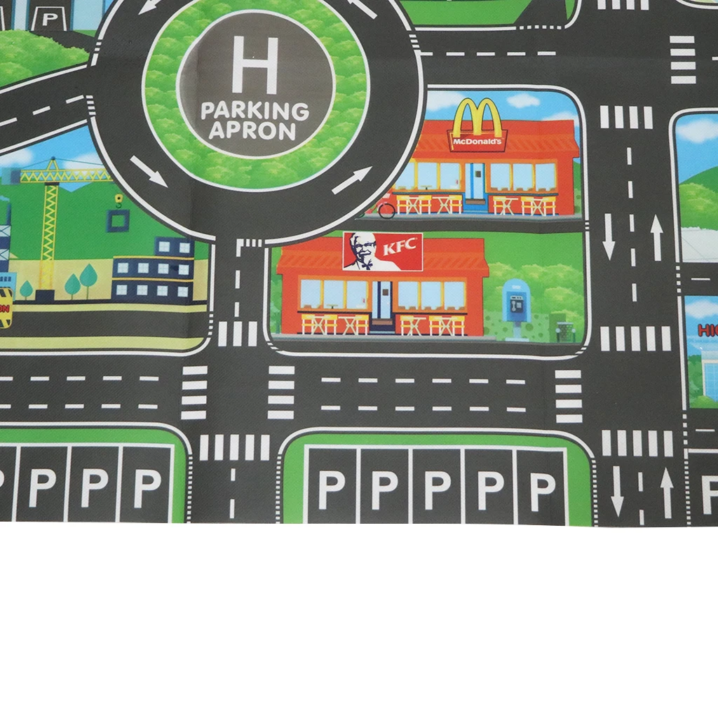 City Traffic Road Track Play Mat Toy Car Playing Game Baby Crawl Carpet Rug