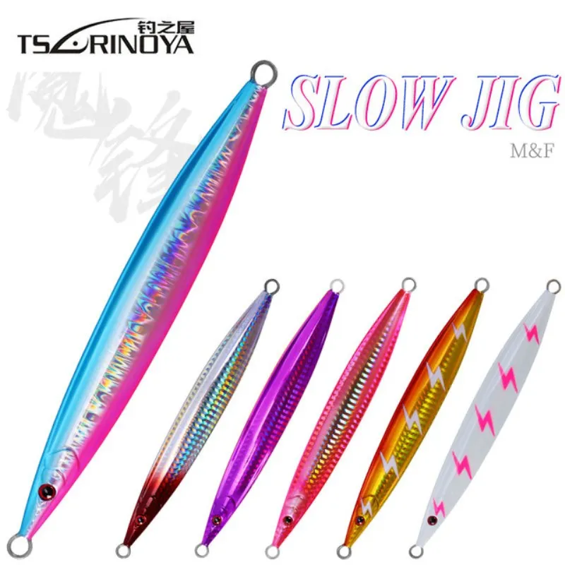

Tsurinoya Slow Jigging 110mm-195mm 110g-200g Fishing Metal Jigging Spoon Lead Metal Spinnerbait Isca Artificial Copper Spoon