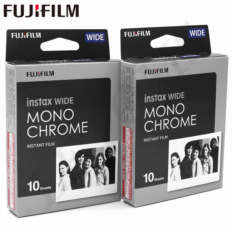 Натуральная Для Fujifilm Instax Wide монохромная пленка белый 20 листов для камеры Fuji Instant фотобумага Камера 300/200/210/100/500AF