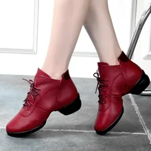 Обувь для фитнеса из натуральной кожи; Современная обувь для танцев на квадратном каблуке; женская обувь для танцев с мягкой подошвой; кроссовки для бальных танцев