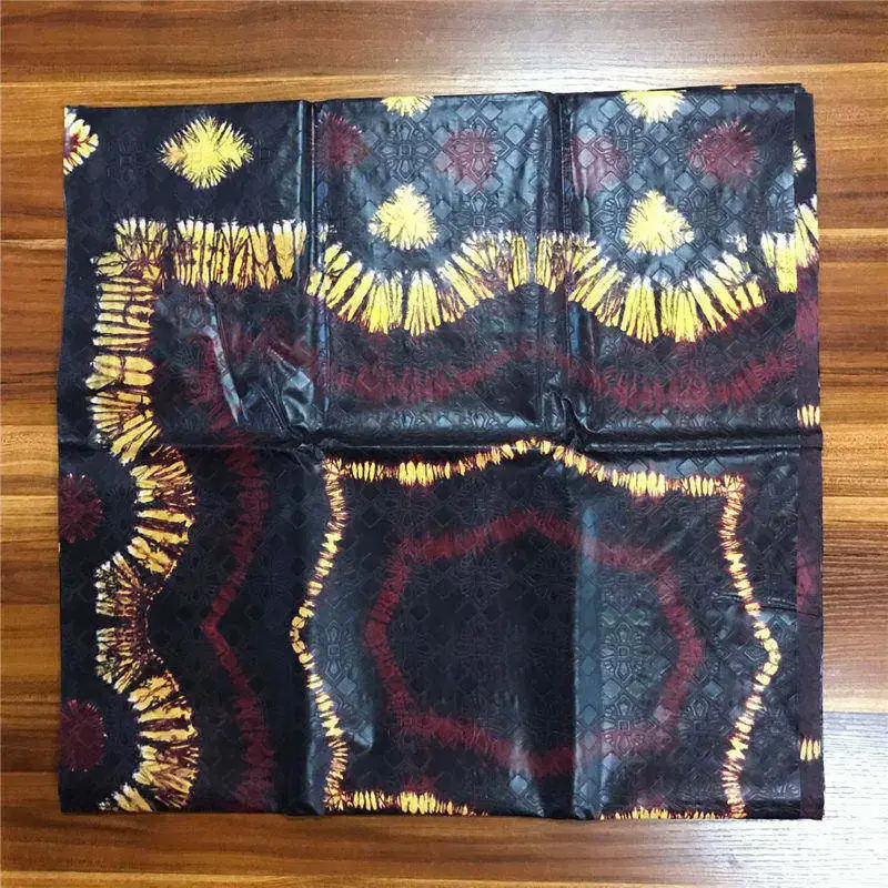 В африканском стиле Популярные Базен парчи кружевной ткани Африка вечерние хлопковая ткань для одежды, новые 5 ярдов парча ткани в африканском стиле Базен 30