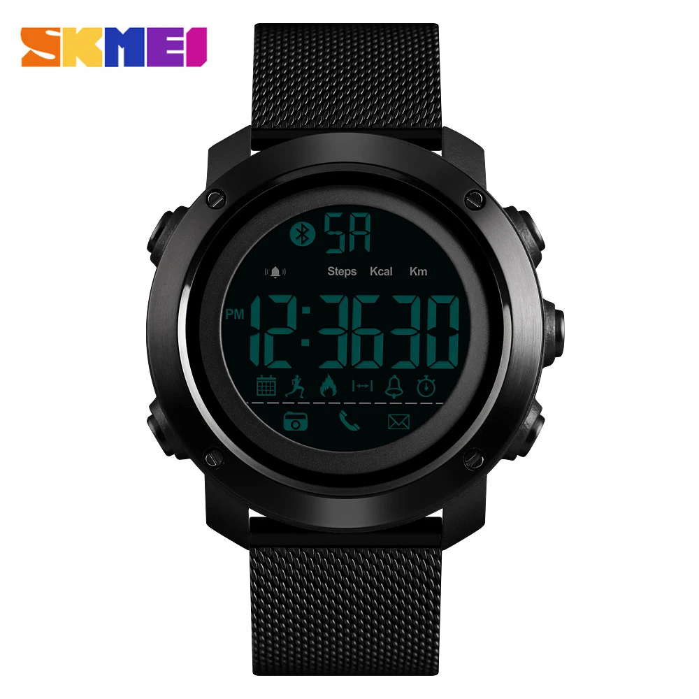 

SKMEI Bluetooth Smart Watch Men Fashion Sport Watch Pedometer Remote Camera Calorie LED Digital Watches For Men Smartwatch 2019