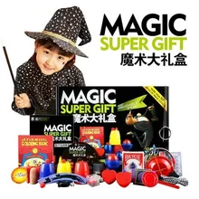 Magic Trick Set 50 druhů Magic Play s DVD výuky Profesionální magické triky Stage Close Up Magic Prop Gimick Card Puzzle Toy