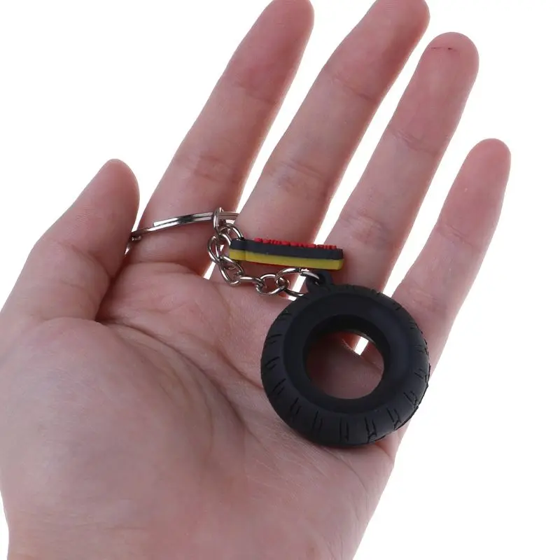 

Motorcycle Motorbike Tyre Keychain Key Chain Tire Keyring Key Ring Keyfob Rubber Car Auto Beautiful Gift Car Interior Accessorie