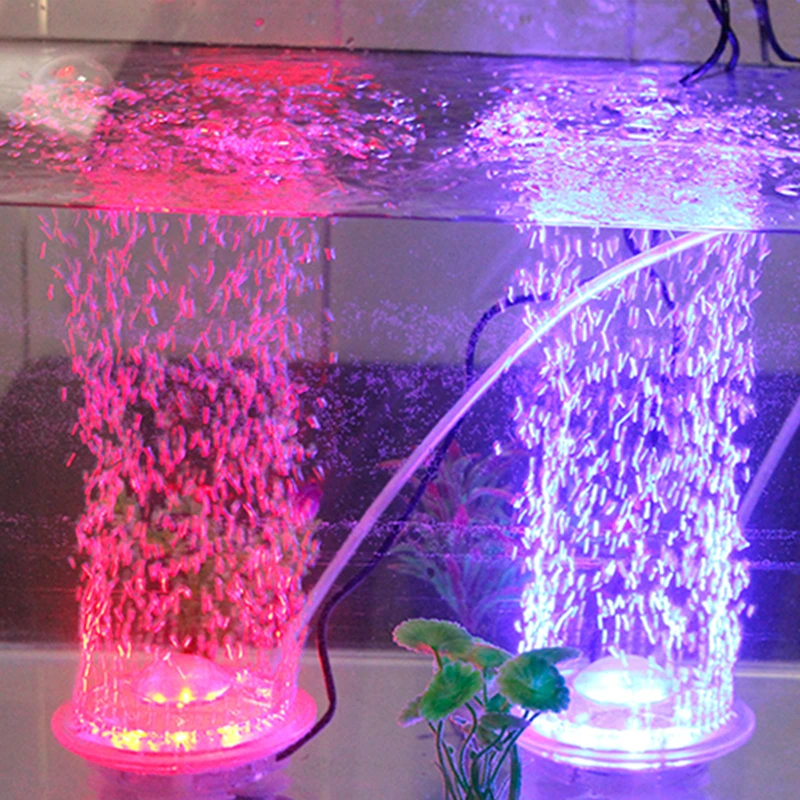 fish tank decoration UFO bubble lamp color transformation aquarium LED