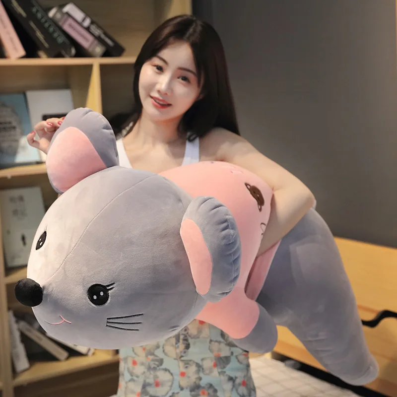 

1pc 80/100CM Cute Stuffed Down Cotton Mouse Plush Toys Lovely Soft Animal Mouse Pillow Cushion Children Baby Cute Sleeping Dolls