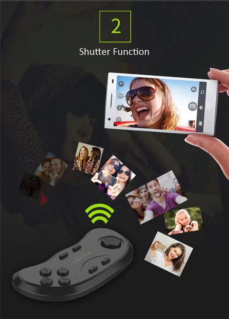 New Original VR Shinecon Bluetooth Remote Controller Wireless Gamepads Mouse Selfie Shutter 3D Game for Smartphone Tablet TV BOX (6)