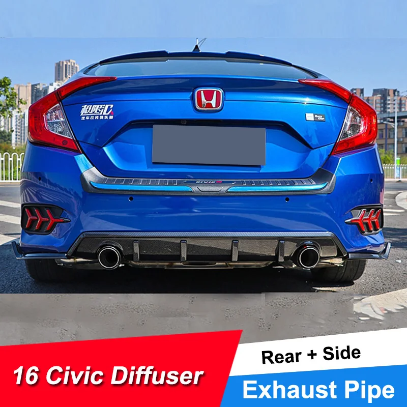 JNCFORURC задний диффузор Комплект кузова внешняя Настройка для honda Civic 2016 17 18 СЕДАН