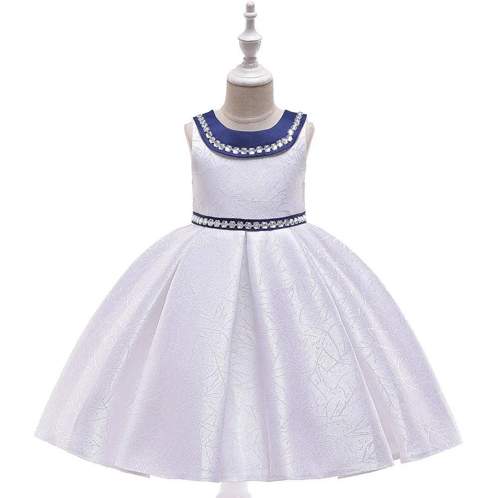 Свадебные платья для девочек детское праздничное платье для девочек платье принцессы с объемным цветком для девочек возрастом от 3 до 10 лет, элегантное платье с цветочным рисунком для девочек, L5110 - Цвет: white