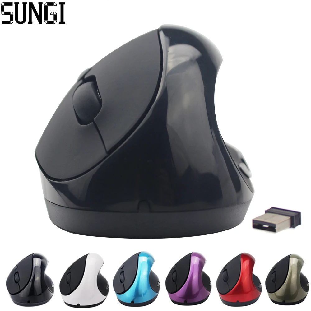 Hot Sale Optical Wireless Mouse Healthy Ergonomic Mouse 6 Buttons With