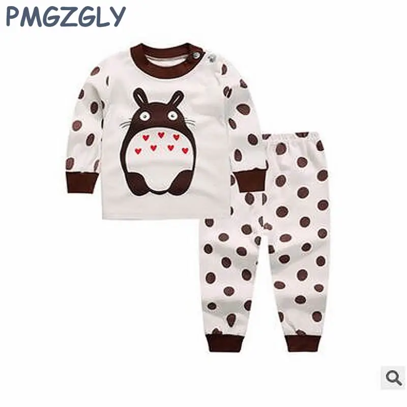 

Cotton Sleepwear For Girl Baby Sleep Set 0-5 yrs Children Long Johns Clothes 2pc coat+pants Nightgown Boys Sleepwear Long Sleeve