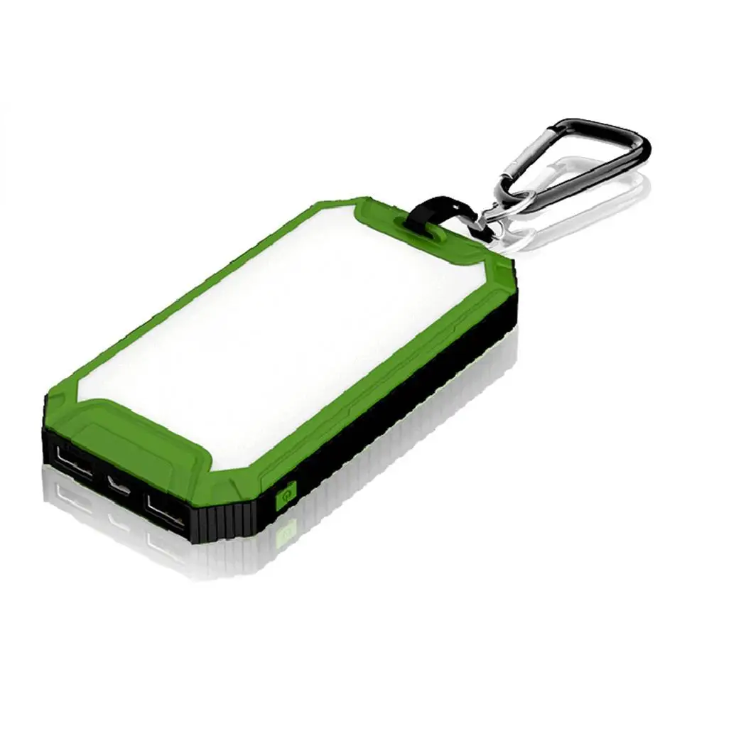 

8000mAh Solar Power Bank Portable Outdoor Camping LED Light Carabiner Solar-powered External Battery Mobile Charger