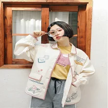 Осень и зима новые модные женские футболки топы с вышивкой рубашки пальто Blusas выходные блузки