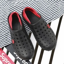 Новинка; садовые Вьетнамки; водонепроницаемая обувь для мужчин; быстросохнущие летние пляжные шлепанцы; Легкие уличные сандалии; спортивные шлепанцы с отверстиями; EVA