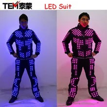 New arrived LED Robot Costume/ LED Dance Performance / Luminous Clothing /LED Suits For Men Women DJ Show Light Clothing