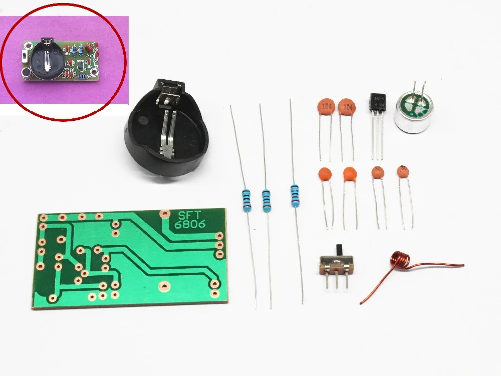 

FM Frequency Modulation Wireless Microphone Module DIY Kit FM Transmitter Board Parts Kits Simple Electronic Production Suite