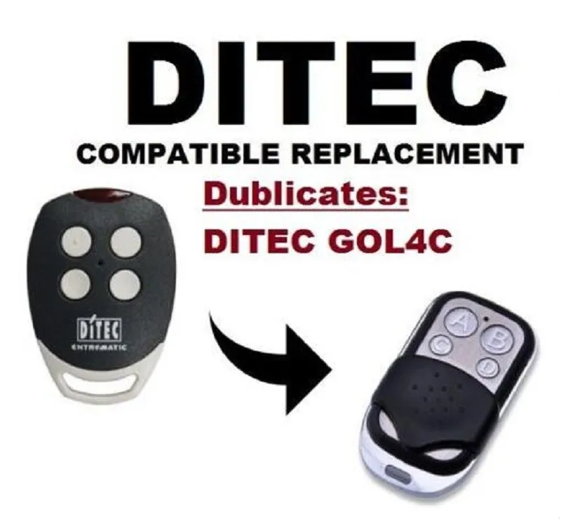 

10pcs DITEC GOL4C Replacement Universal remote control transmitter replacement clone 433.92/433MHz fixed code