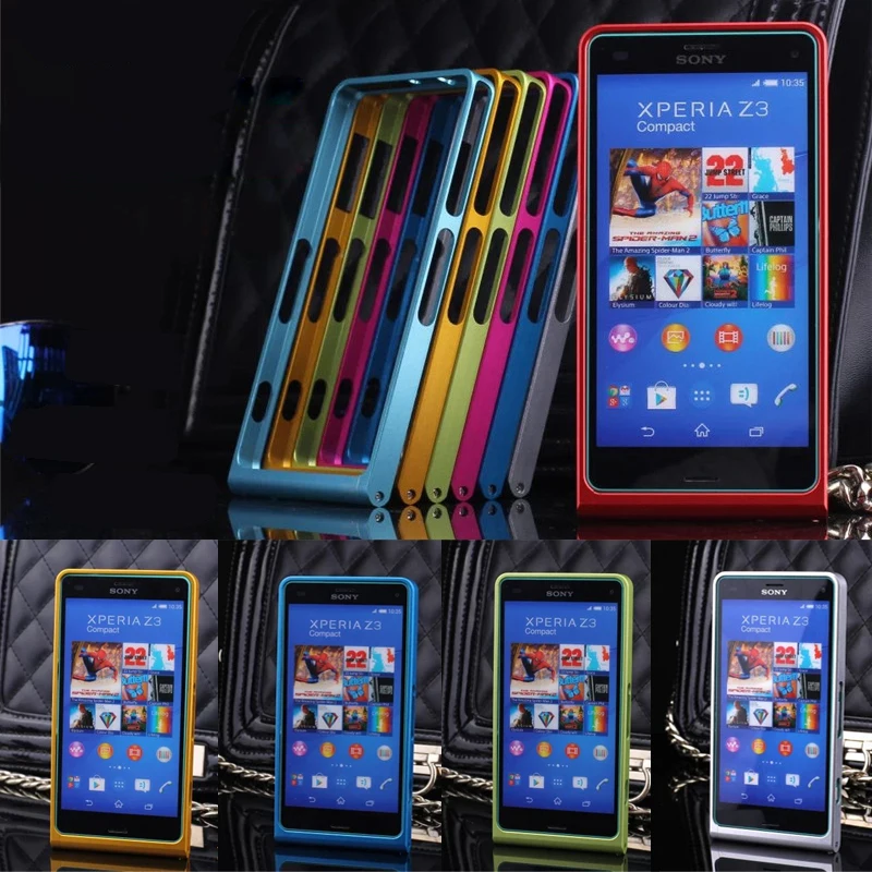 

For Sony Z 3 Compact Case Metal Bumper Case Cover for Sony Xperia Z3 Compact / Z3 Mini D5803 D5833 4.6" with Screws Frame Cover