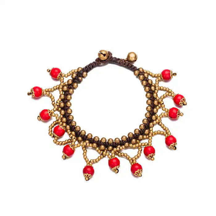 Богемные, ручной работы, слон, Морская звезда, Квадратные браслеты с подвесками для женщин, бисерная цепочка, браслет в этническом стиле, женский браслет - Окраска металла: 65-red