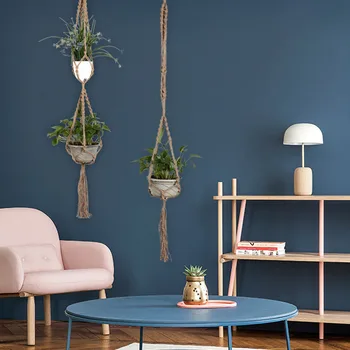 

Hot sale 100% hanging double-layer hanging plant hanger flower/wall decoration courtyard garden flower pot basket hanging rope b