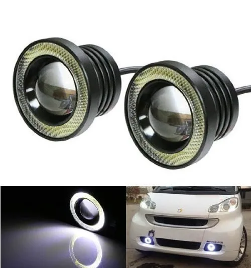 2 шт. Автомобильный Cob Led Ангельские Глазки Противотуманные фары Halo объектив