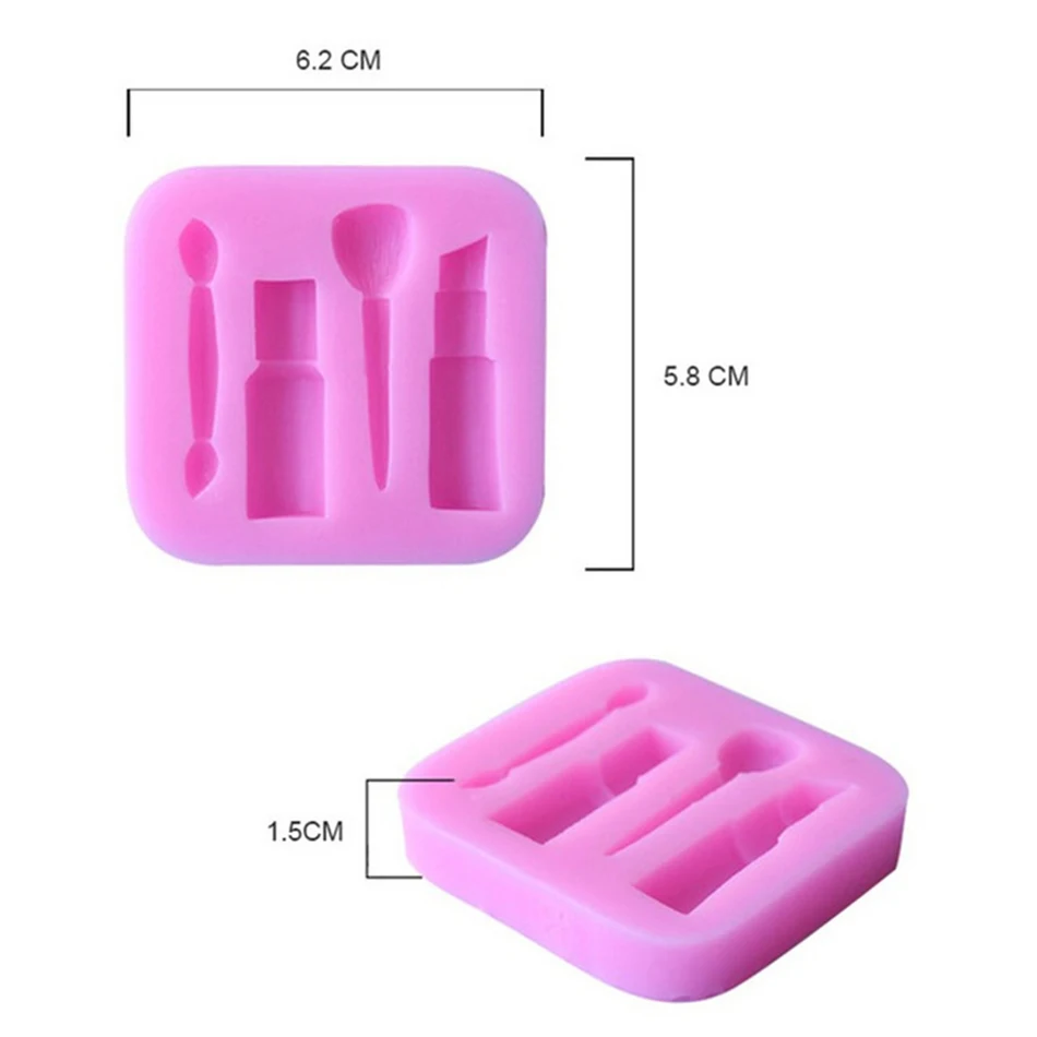 

New 1 PC Silicone Mold Woman Makeup Cosmetic Lipstick Baking Fondant Cake Docarating Cooking Tools Sugar craft paste Wholesale