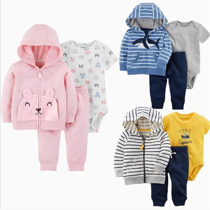 Новая одежда для маленьких мальчиков, комплект из 3 предметов, одежда с длинными рукавами для новорожденных мальчиков Повседневная модная одежда из хлопка для малышей Новая брендовая одежда
