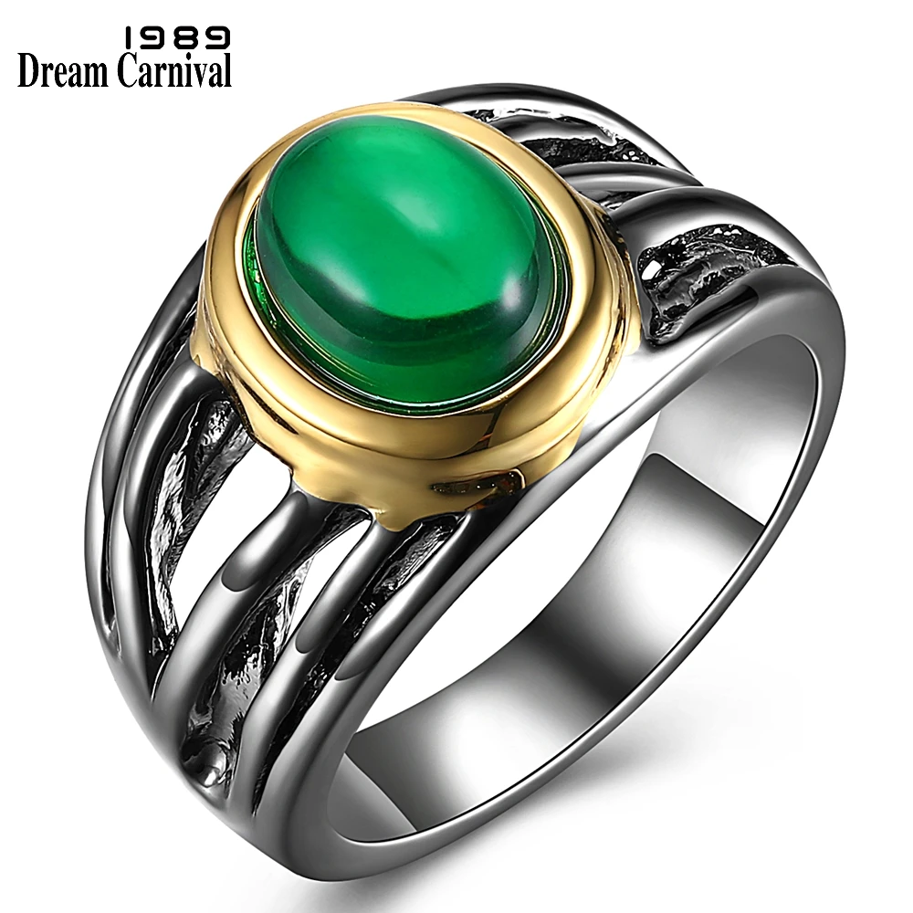 DreamCarnival 1989 Must Have Jewelry Solitaire кольцо для женщин Овальный зеленый цирконий пистолет и
