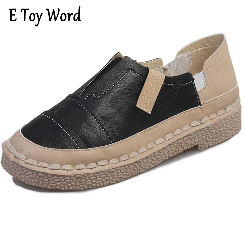 

E TOY WORD Women's Shoes Pure handmade Single Shoes Comfortable Soft Bottom Doug Lazy Set Foot Women Casual Shoes