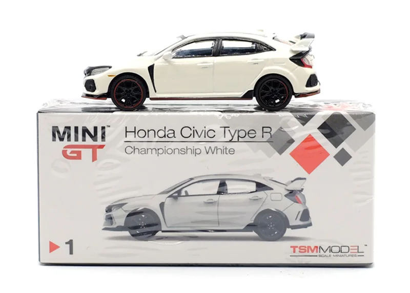 1/64 сплав Honda Civic Тип R Чемпионат белые модели игрушечных автомобилей Литые