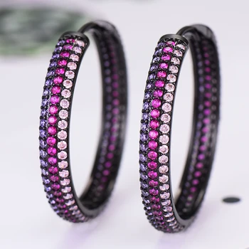 

missvikki Handmade Fashion Design Hoop Earrings Shiny Cubic Zirconia for Women Party Occasion Best Romantic Jewelry Accessories