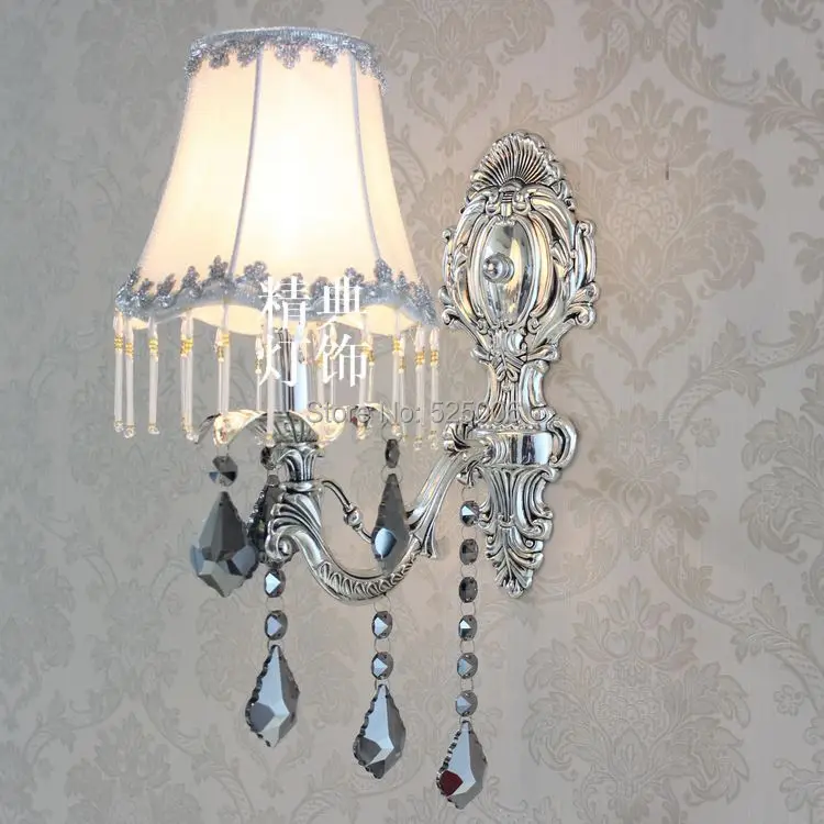 SINGLE HEAD Silver Crystal wall lamp,Gold modern Aisile