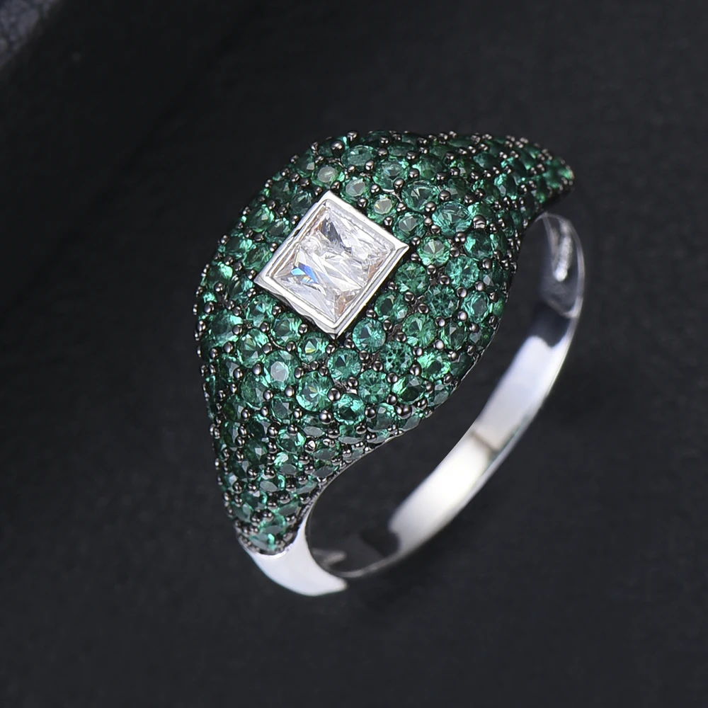 GODKI Весенняя коллекция, роскошные стекируемые шикарные кольца для женщин, свадебные с кубическим цирконом, Обручальные, дубайские, свадебные, массивные кольца на палец