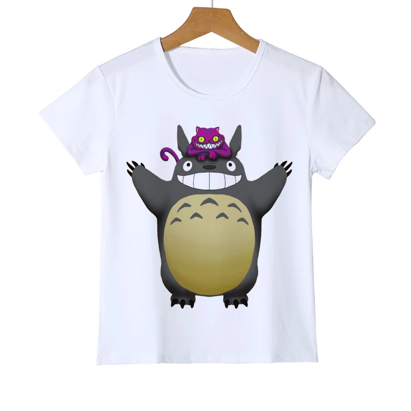 Kawaii Cat Totoro/детская футболка Летняя с короткими рукавами изображением кота еды