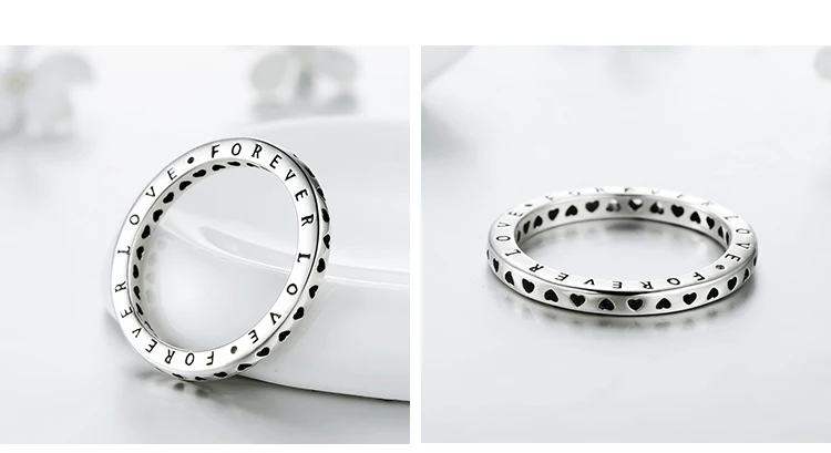 Modian цельное 925 пробы Серебряное кольцо в форме сердца изысканное штабелируемое классическое кольца Forever Love для женщин юбилейное ювелирное изделие