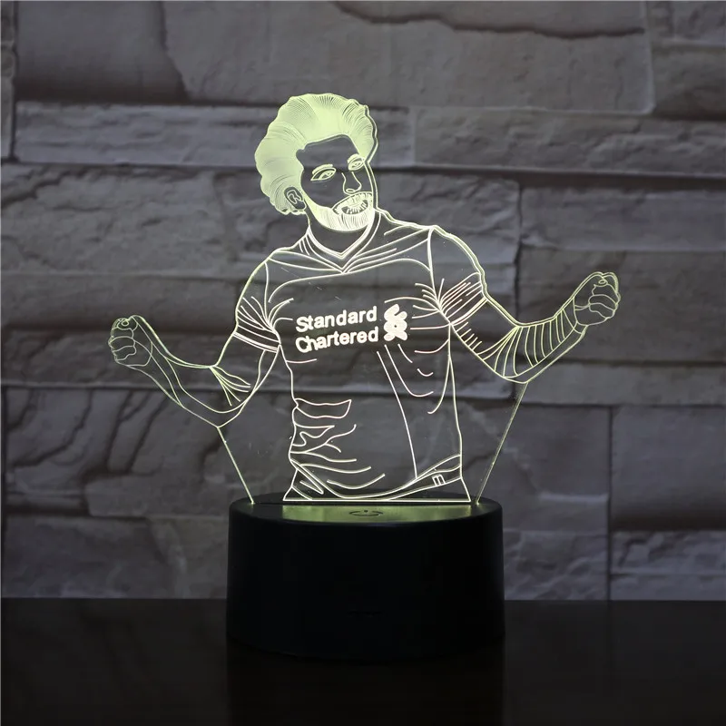 

3d Led night light USB Touch Sensor 7 Color Changing table lamp bedside decorative lights Football Player Mohamed Salah Figure