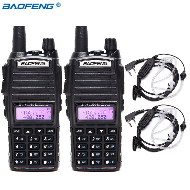

2PCS Baofeng UV-82 2 PTT 5W Walkie Talkie VHF UHF Dual Band Handheld Transceiver 10KM Long Range Ham CB Two Way Radio UV82