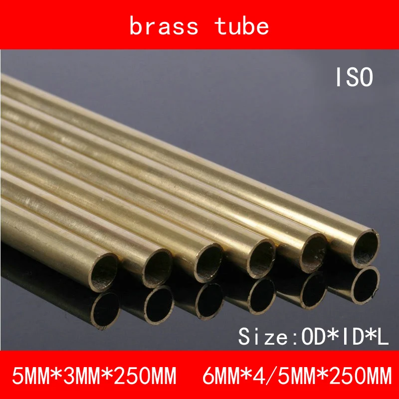 

H62 Brass Seamless Pipe Tube OD*ID*Length 5*3*250mm 6*4*250mm ASTM C28000 CuZn40 CZ109 C2800 Hollow Bar ISO Certified