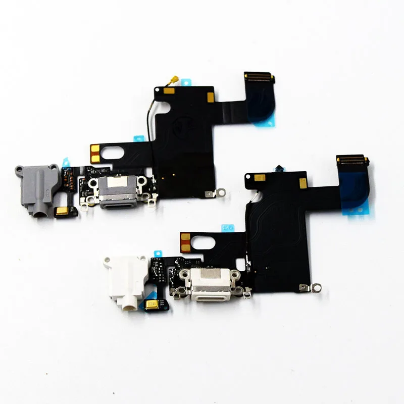 HOUSTMUST 10pcs Black White For iPhone 6 Charger Charging port Dock USB Connector Data Flex Cable Headphone Jack Flex Ribbon