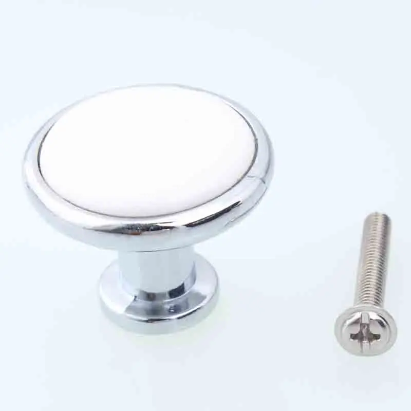 3.75 5 6.3 modern simple fashion silver white dresser kitchen cabinet  door handles pulls white ceramic chrome drawer knobs - AliExpress