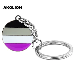 LGBT Pride Rainbow Asexual, металлические кольца для ключей, ювелирные изделия, брелок для автомобиля, кошелек, сумка, аксессуары для DIY, подарок, XY0315-K - Цвет: XY0315-K