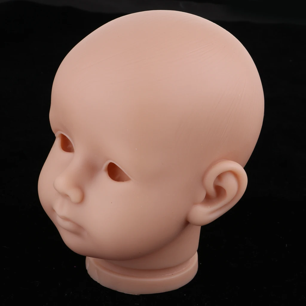 Handmade Unpainted 20inch Reborn Doll Head Sculpt Model Silicone Head Carving Mold DIY Making