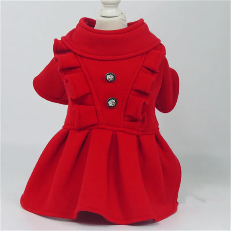 Autumn Winter Dog Dress Cute Girl Dog Clothes Princess Dresses Cat