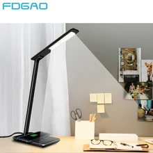 FDGAO светодиодный настольный светильник с Qi беспроводным зарядным устройством для iPhone 8 X XR XS Max быстрое зарядное устройство для samsung S9 S8 зарядная док-станция