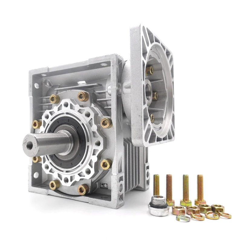 Ochoos New Worm Gearbox Ratio 50:1 NMRV040 Worm Gear Speed Reducer for NEMA24 Stepper Motor Ochoos New Worm Gearbox Ratio 50:1 NMRV040 Worm Gear Speed Reducer for NEMA24 Stepper Motor