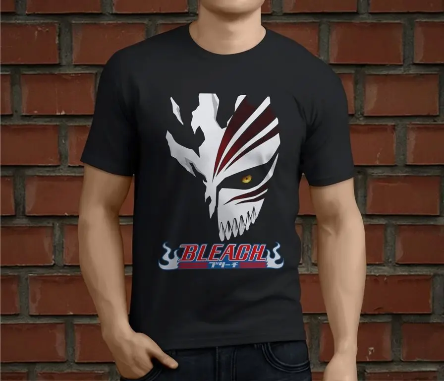 Горячая BLEACH Kurosaki полые Аниме Манга Мужская черная футболка Размер S-3XL крутая