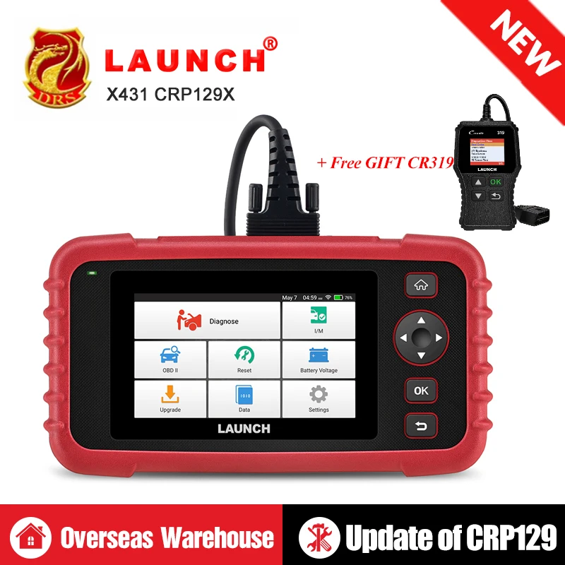 

LAUNCH X431 CRP129X Auto Code Reader OBD2 Scanner OBDII Diagnostic Tool ENG AT ABS SRS Oil Brake SAS TMPS ETS Automotive Tool