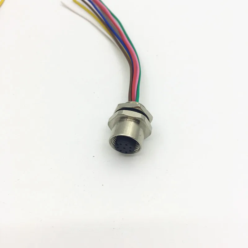 M12 2m Female Right Angle 4 Pin Connector Aviation Socket Cable Orange