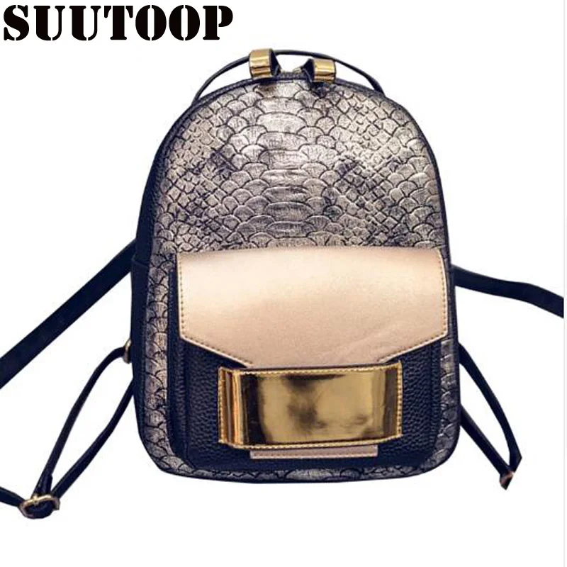 Beste Vrouwen Tas Voor 2019 Snake Skin Pu Leer Vrouwelijke Rugzak Feminina Mochila Escola Schooltas Superieure Mode Reizen Schooltas Pa