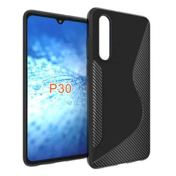 

10pcs/lot.black shockproof Anti-skid S Line TPU Gel Skin Case Cover For HUAWEI P30/huawei P30 pro